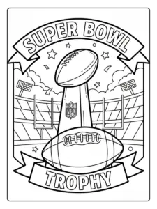 Super Bowl Trophy Coloring Pages – Trophy with Football