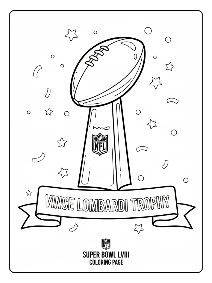 Super Bowl Trophy Coloring Pages – Vince Lombardi Trophy