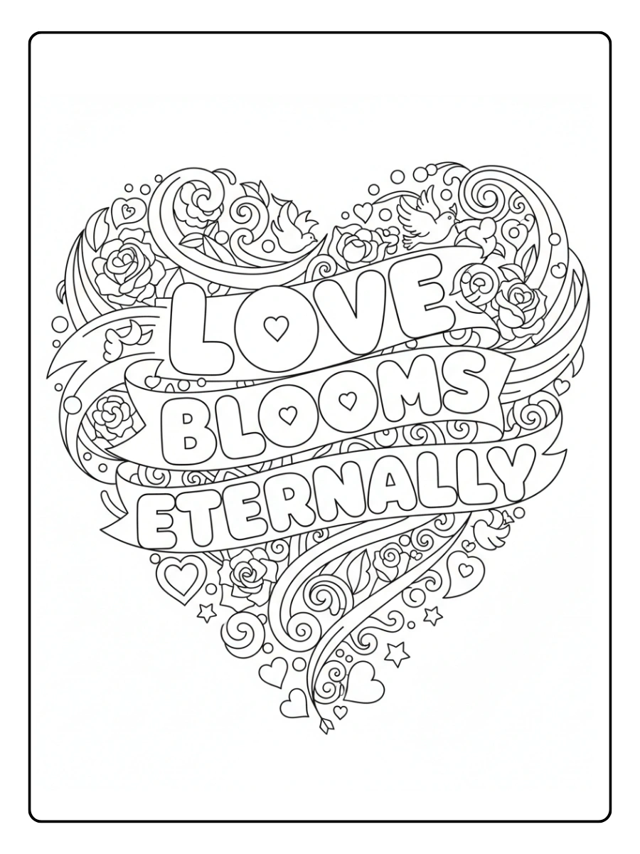 Valentine Word Coloring Pages – Love Quote