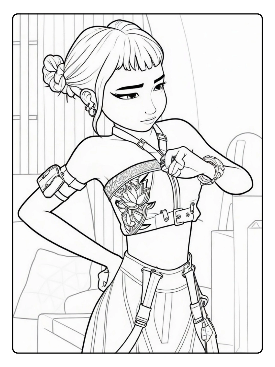Zoey Coloring Pages – Kpop Demon Hunters (11)