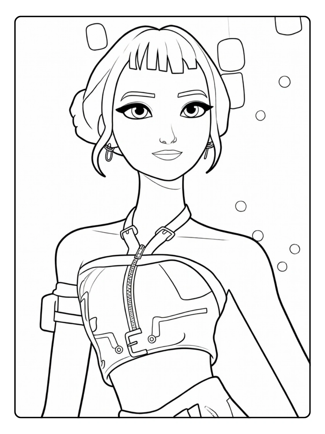 Zoey Coloring Pages – Kpop Demon Hunters (12)