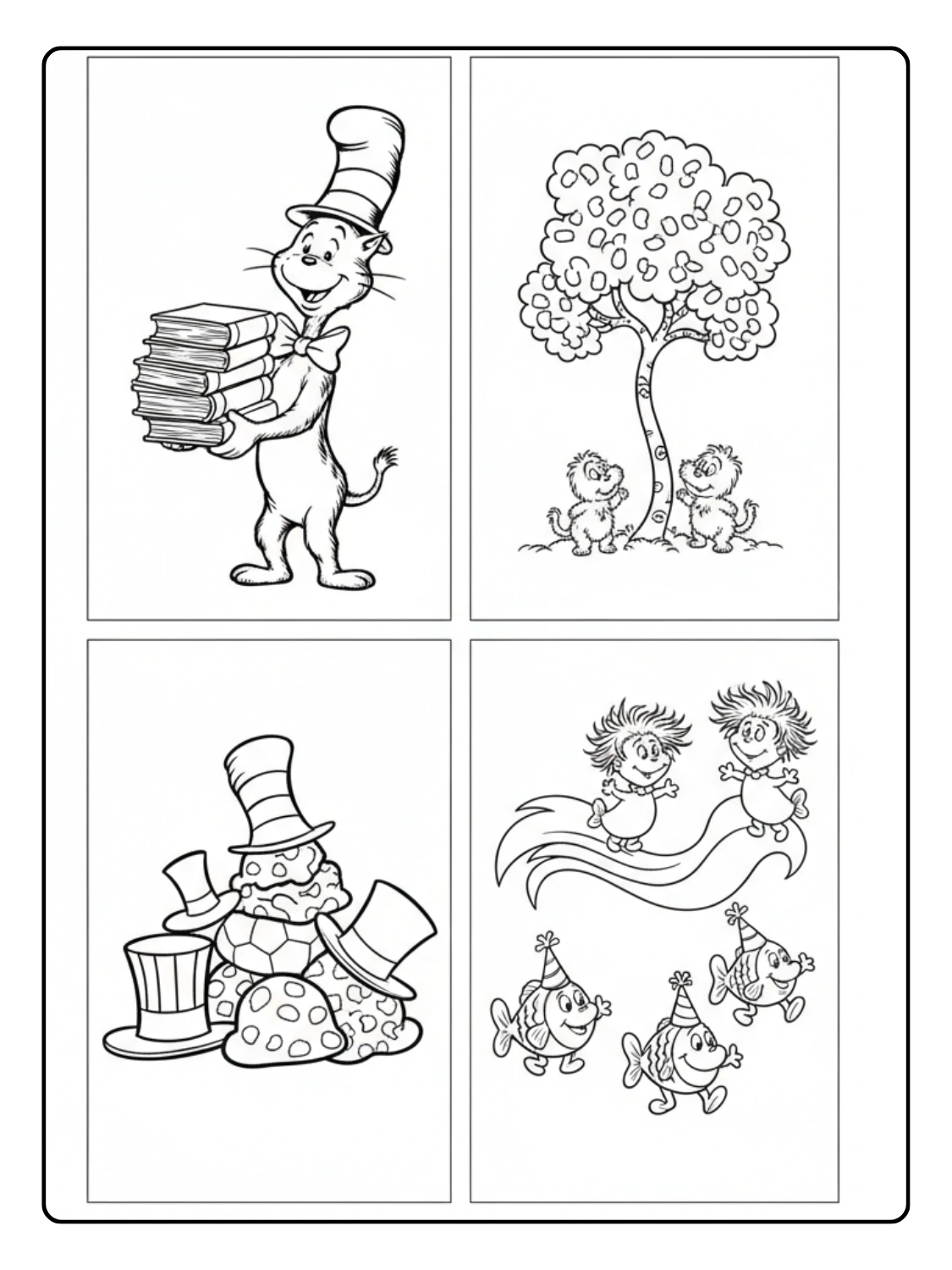 Happy Birthday Dr Seuss Coloring Pages for Preschool